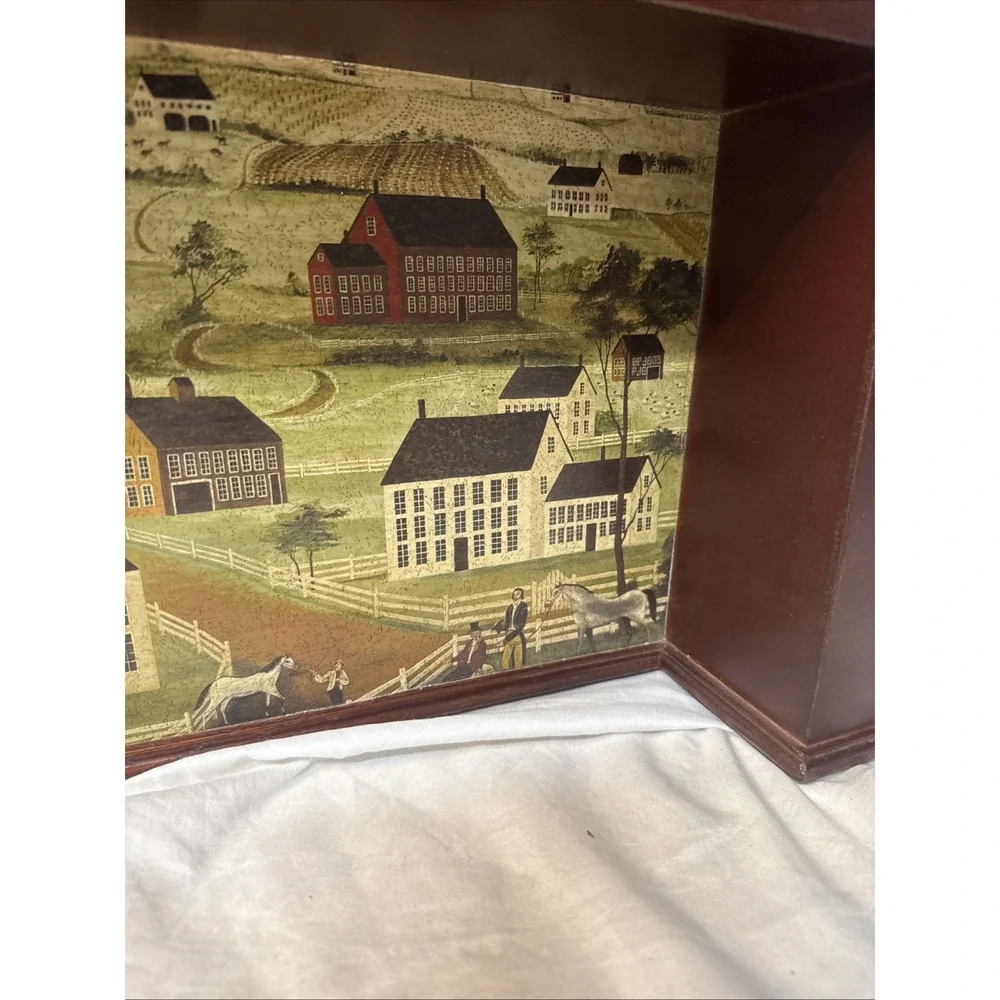 Vintage Cherry Mantle Shelf Dan Coble Folk Art Americana Equestrian Cottagecore
